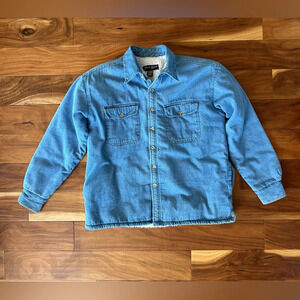 Argee Vintage Sherpa Lined Denim Jacket size Large